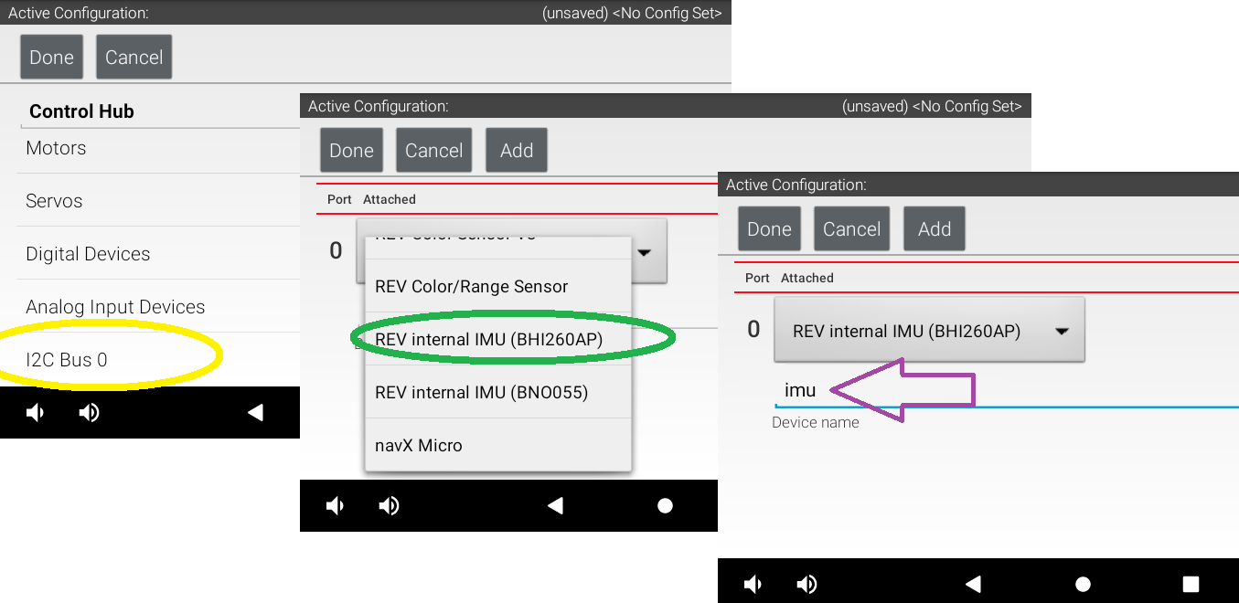IMU Robot Configuration