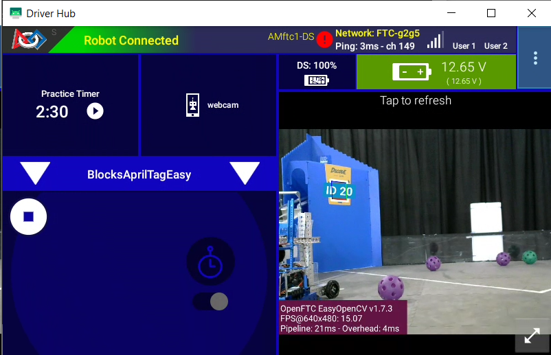 Image of DECODE field with obelisk AprilTag unable to be seen