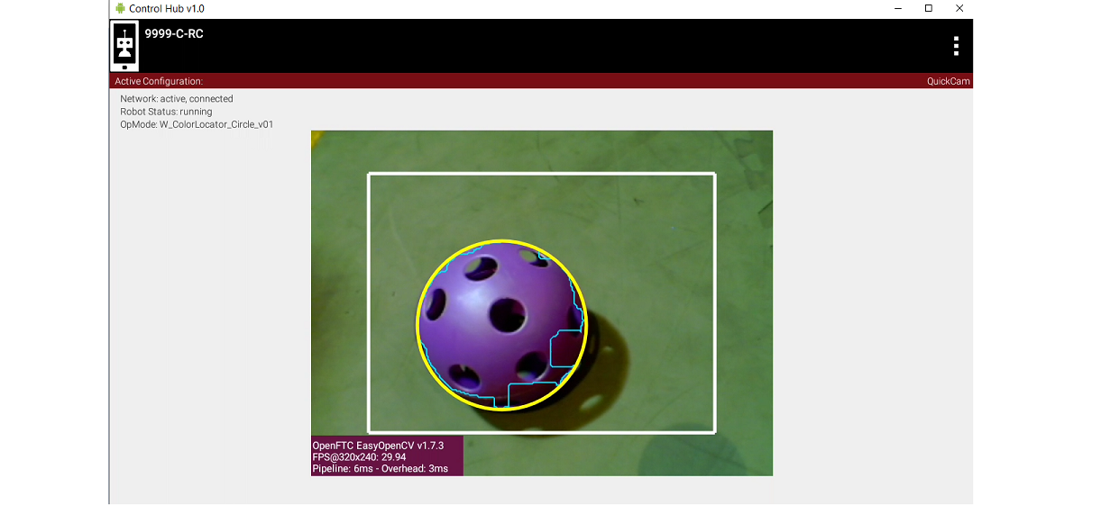 Image showing RC Liveview of artifact with CircleFit
