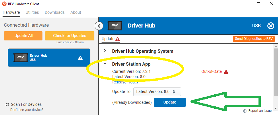Updating the Driver Hub