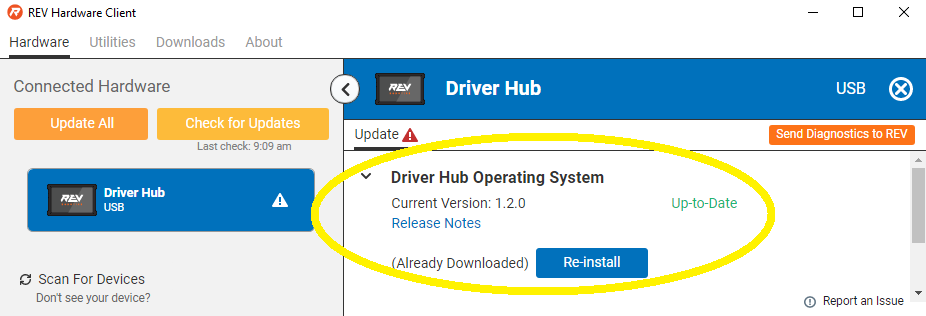 Updating the Driver Hub OS