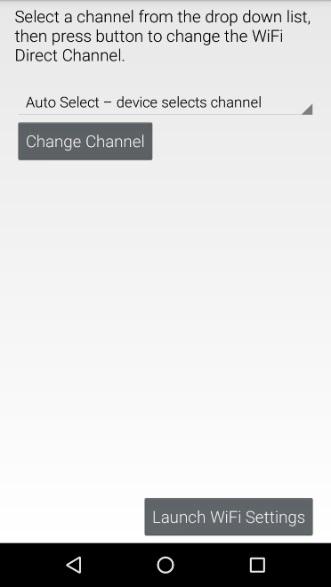 Change Wifi Channel screen with a channel selection drop-down list and Change Channel button.